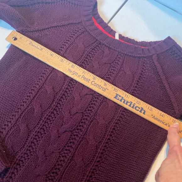 NWOT Max Rave Purple Heavy Cable Stitch Ribbed Winter Sweater - Picture 3 of 5